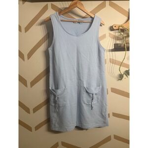 Peartree Point Bay Limited Dress‎ Womens Small Blue Sleeveless Pocket Knit Mini